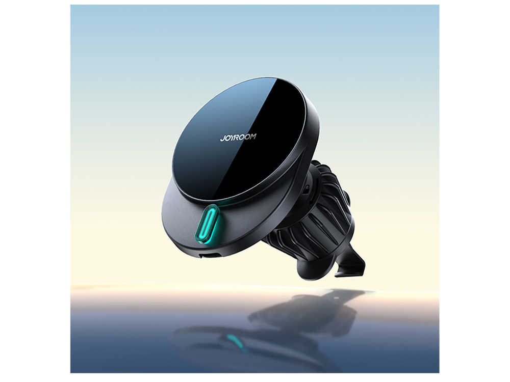 شاحن وحامل هاتف مغناطيسي للسيارة من جويرووم بقدرة شحن لاسلكي 15 واط | JoyRoom JR-ZS409 Magnetic Wireless Car Charger Holder – 15W MagSafe