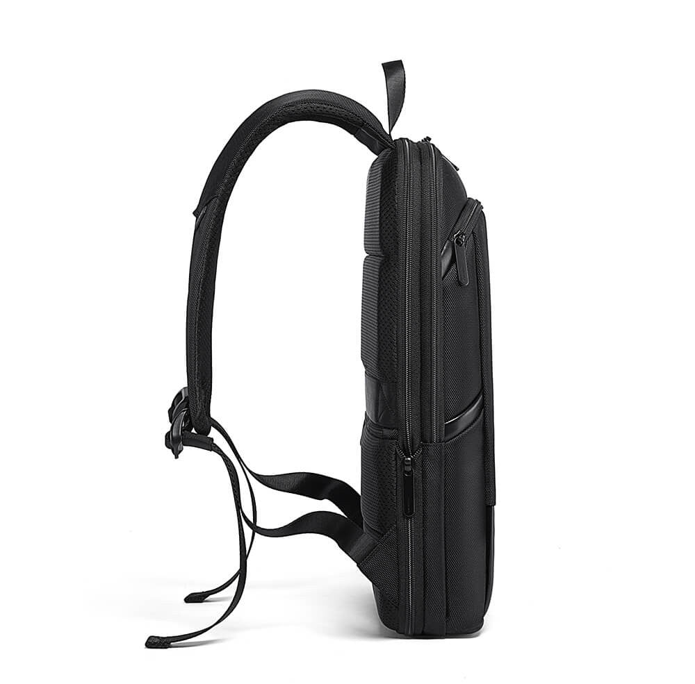 حقيبة ظهر بانجي 77115 سوبر سليم للابتوب قابلة للتوسعة - اسود | BANGE 77115 Super Slim Expandable Laptop Backpack - Black