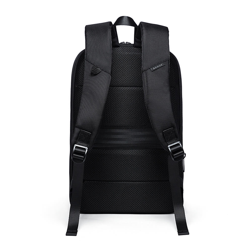 حقيبة ظهر بانجي 77115 سوبر سليم للابتوب قابلة للتوسعة - اسود | BANGE 77115 Super Slim Expandable Laptop Backpack - Black