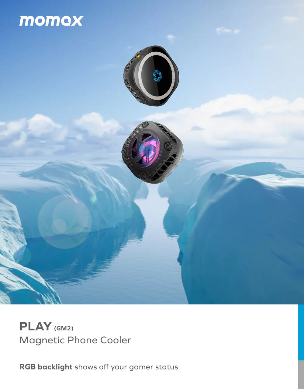 Momax Play RGB Magnetic Phone Cooler - مبرد الهاتف المغناطيسي من موماكس