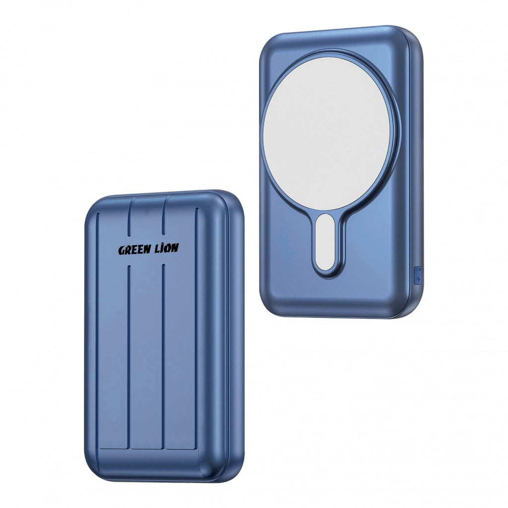 باور بانك جرين لايون متوافق مع ماج سيف بسعة 10000 مللي أمبير وشحن لاسلكي سريع 15 واط | Green Lion MagSafe Power Bank 10000mAh 15W Wireless Charging