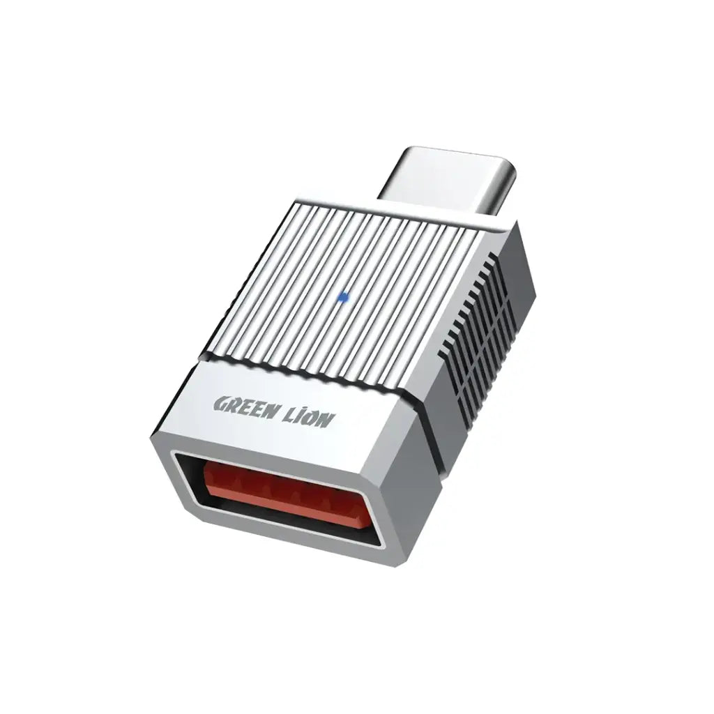 محول OTG جرين لايون من يو اس بي اي الى يو اس بي سي - رمادي | Green Lion 2 IN 1 OTG Adapter USB-A to USB-C - Gray