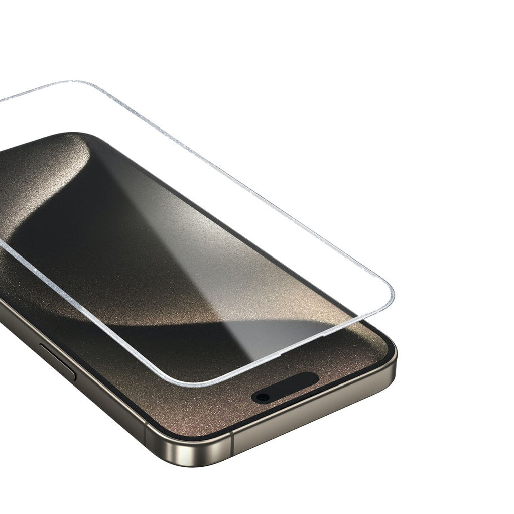 واقي شاشة جرين لايون منحنية للحماية لهاتف ايفون 15 برو ماكس - تيتانيوم | Green Lion 3D Glitter Curved Screen Protector for iPhone 15 Pro Max - Titanium