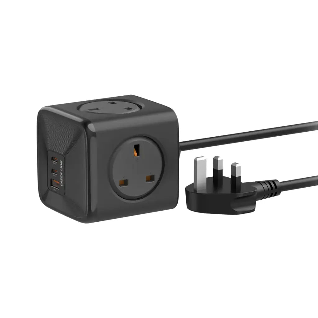 وصلة كهربائية جرين لايون 7 في 1 بقدرة شحن 33 واط بتقنية PPS - اسود | Green Lion 7-in-1 Compact 33W PPS Power Socket – Black