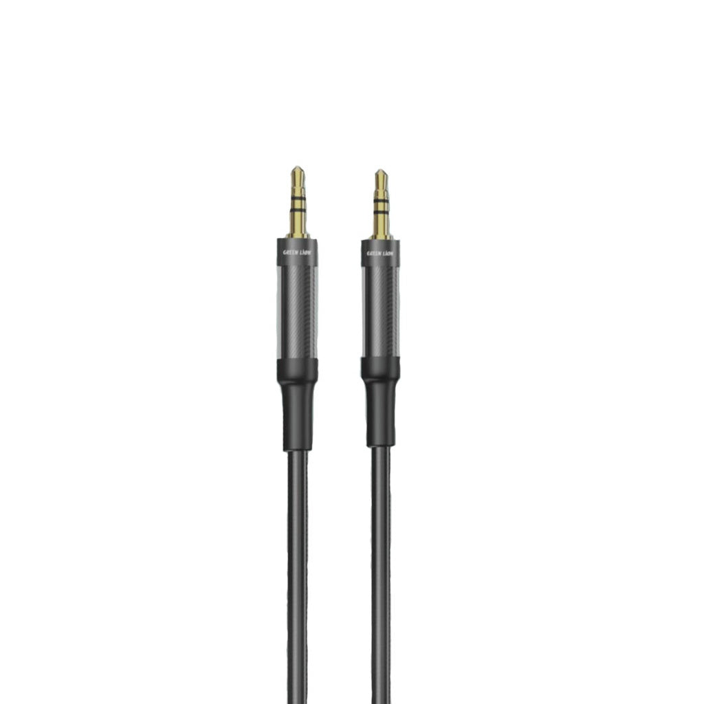 كيبل جرين لايون مضفر AUX الى AUX بطول 1 متر - اسود | Green Lion AUX to AUX Braided Cable 1M - Black
