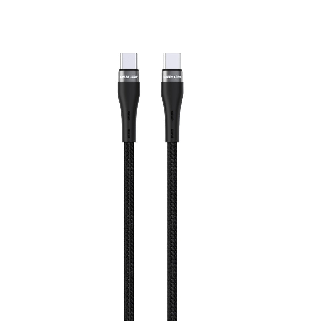 كيبل جرين لايون يو اس بي سي الى يو اس بي سي مضفر بقدرة شحن 60 واط وطول 1 متر | Green Lion USB-C to USB-C Braided Cable 60W 1M.