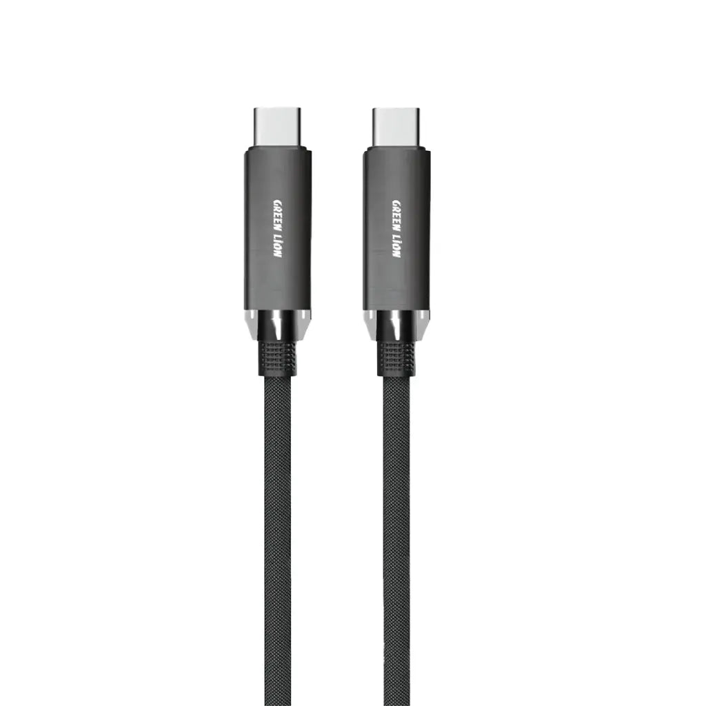 كيبل جرين لايون مضفر يو اس بي سي الى يو اس بي سي بقدرة 240 واط وطول 1 متر - اسود | Green Lion Braided USB-C to USB-C Cable 1m 240W - Black
