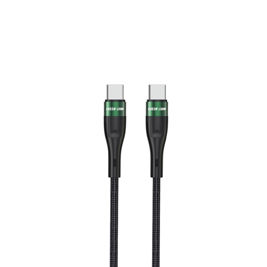 كيبل جرين لايون يو اس بي سي الى يو اس بي سي بقدرة 60 واط وطول 1 متر - اسود | Green Lion USB-C to Type-C Braided Cable 1M PD 60W - Black