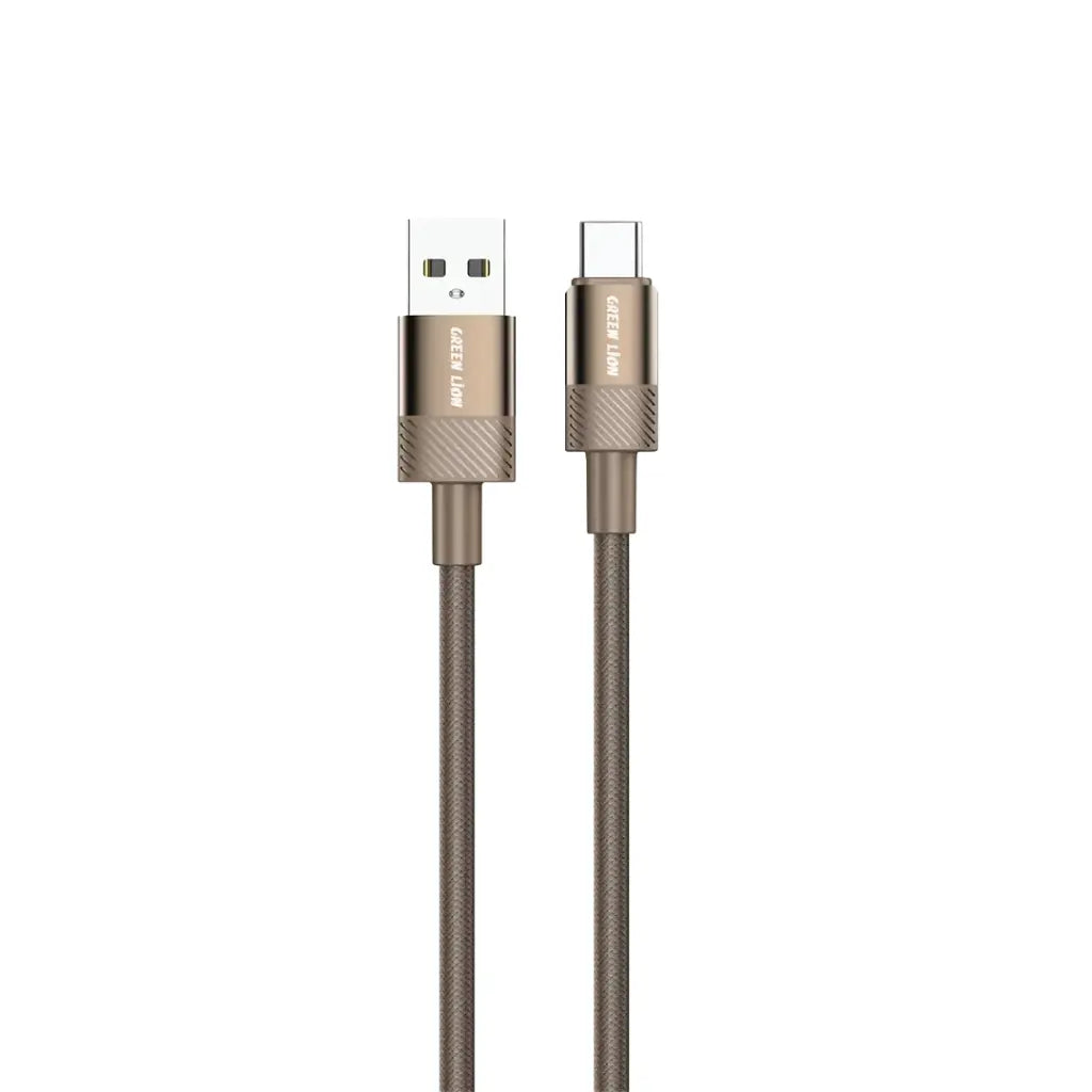 كيبل جرين لايون ديزرت سبارك يو اس بي اي الى يو اس بي سي بطول 1 متر, شحن سريع | Green Lion Desert Spark USB-A to USB-C Cable 1M – Fast & Durable Charging.