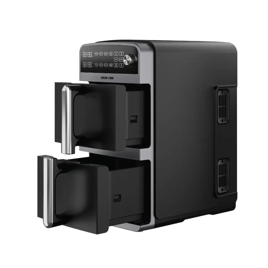 قلاية جرين لايون الهوائية المزدوجة بسعة 10 لتر - اسود | Green Lion Double Decker Air Fryer 10L - Black