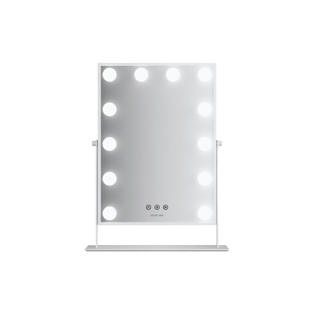 مرآة المكياج جرين لايون جلام شاين مع 12 ضوء LED - ابيض | Green Lion Glam Shine Makeup Mirror 12 LED Lights - White