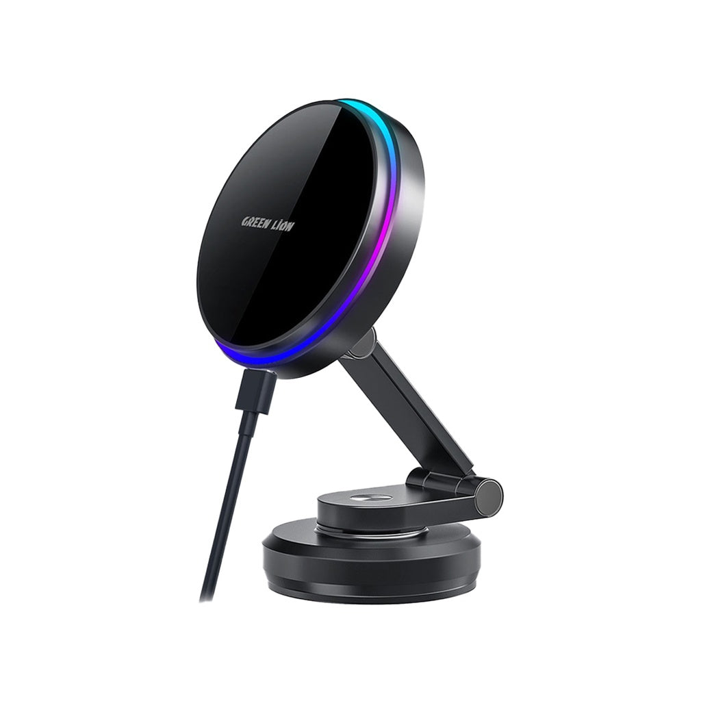 حامل هاتف وشاحن جرين لايون ماجفيوز للسيارة بتصميم مرن - اسود | Green Lion Magfuse Car Charger Holder - Black