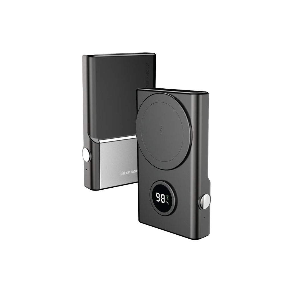 باور بانك جرين لايون ماج سناب برو بسعة 10,000 مللي امبير - اسود | Green Lion MagSnap Pro 10000mAh Power Bank- Black