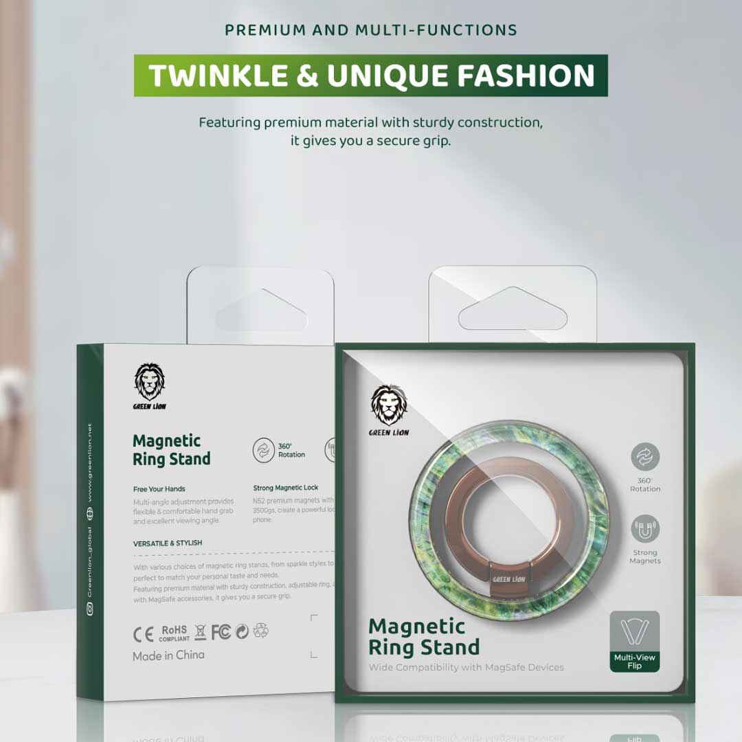حامل حلقي مغناطيسي للهاتف من جرين لايون | Green Lion Magnetic Ring Stand.