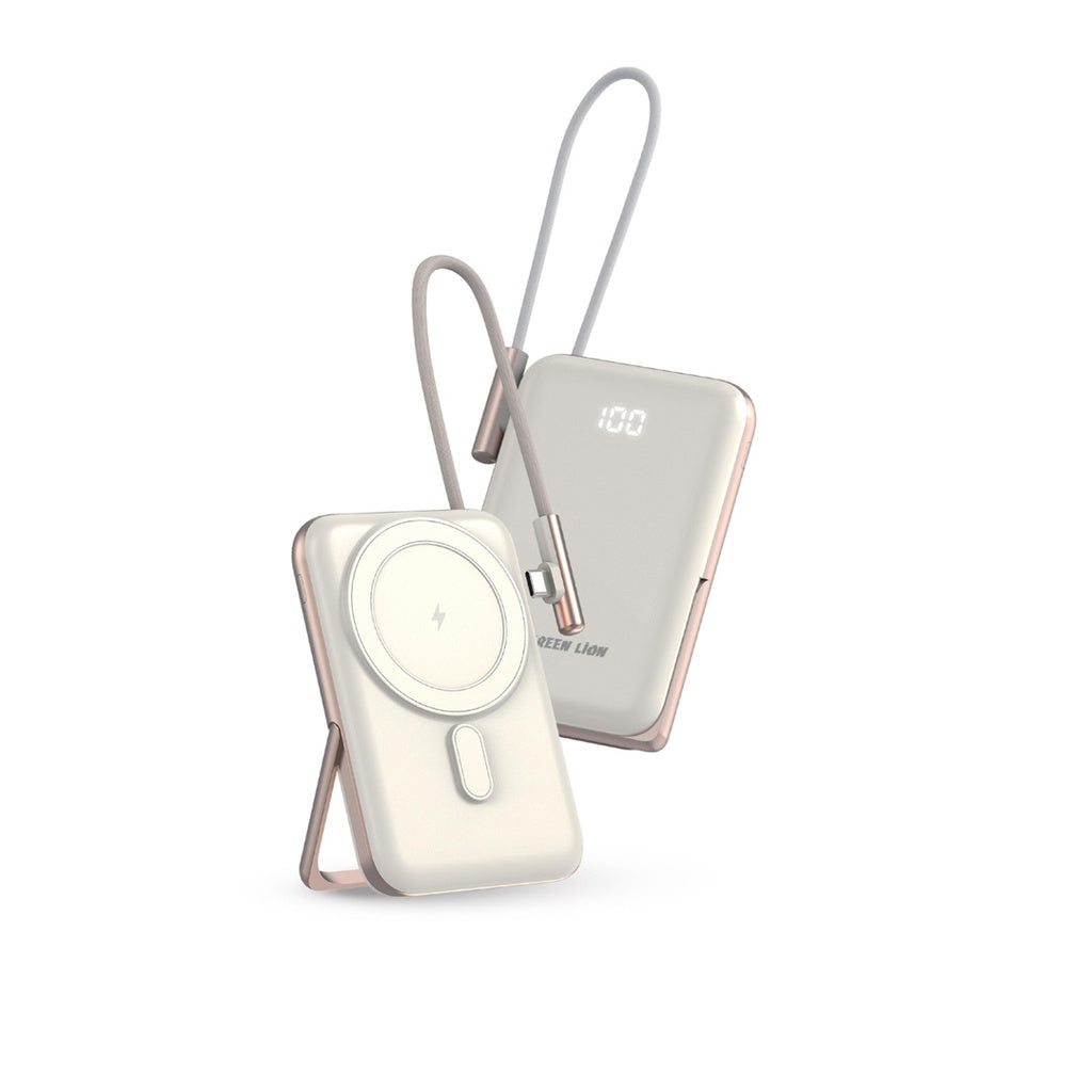 باور بانك جرين لايون مونتي كارلو ماج سيف بسعة 10,000 مللي امبير وبقدرة شحن 20 واط | Green Lion Monte Carlo Magsafe Power Bank 10000mAh PD 20W