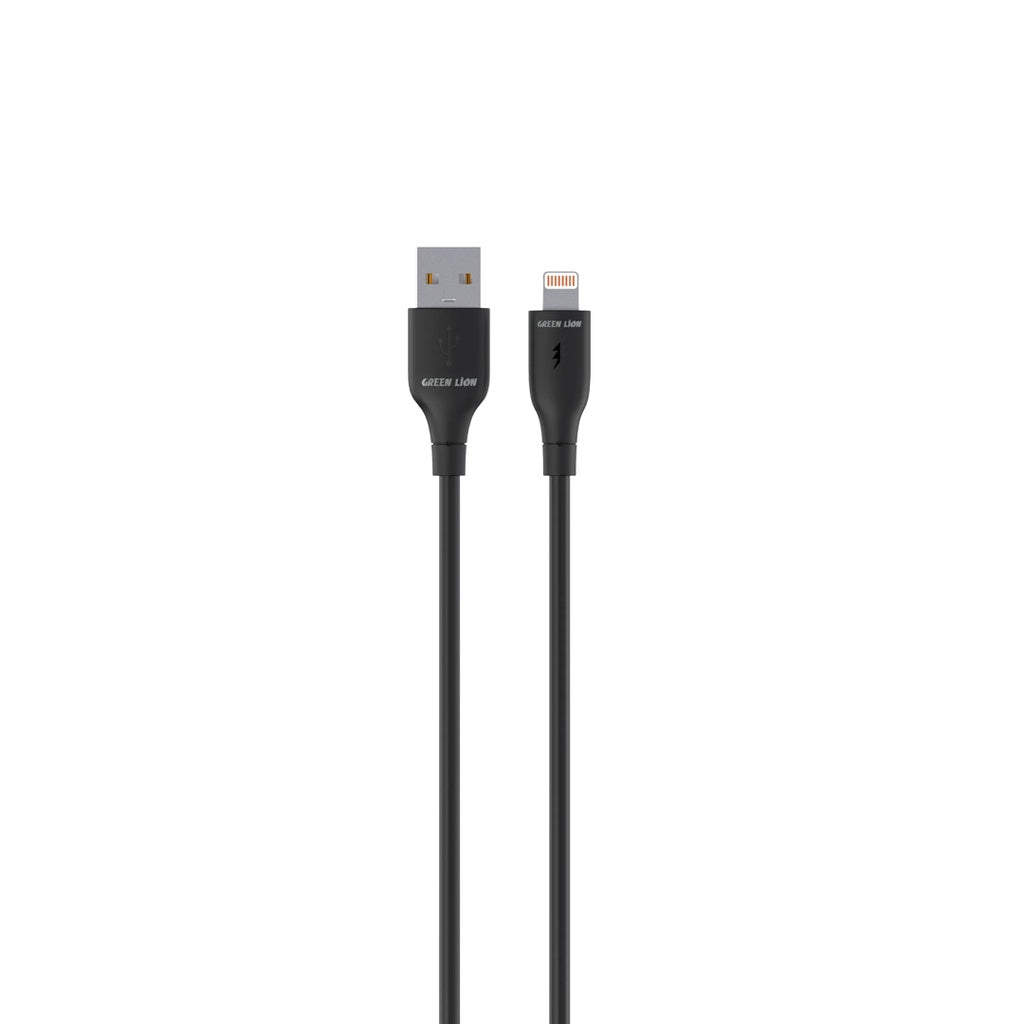 كيبل جرين لايون يو اس بي اي الى لايتننغ بطول 30 سم - اسود | Green Lion USB-A to Lightning PVC Cable 30CM - Black