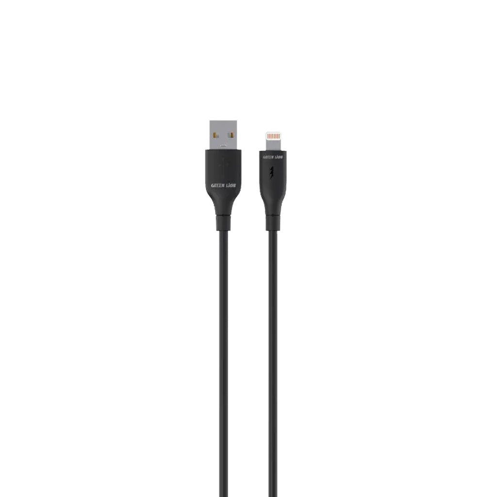 كيبل جرين لايون PVC من يو اس بي اي الى لايتننغ بطول 1 متر - اسود | Green Lion USB-A TO Lightning PVC Cable 1M - Black