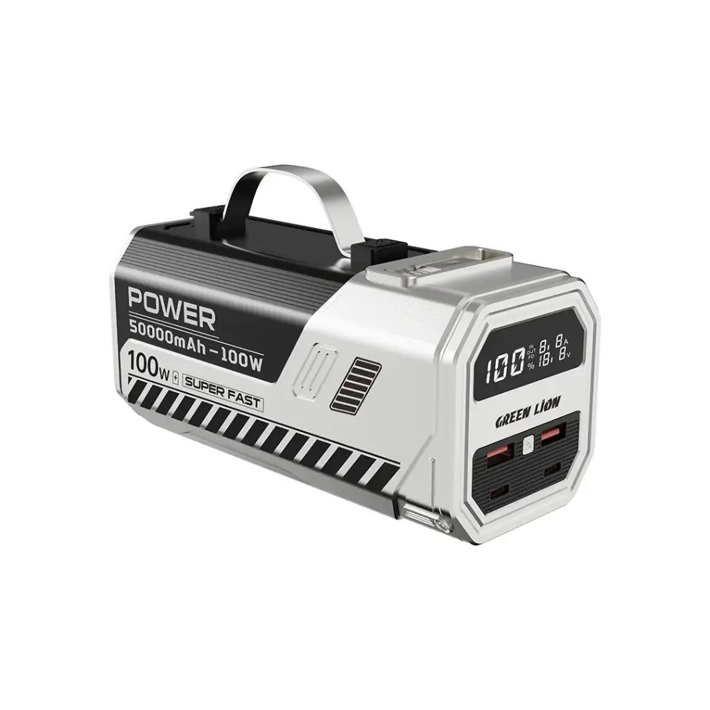 باور بانك جرين لايون بسعة 50000 مللي أمبير وبقدرة شحن 100 واط | Green Lion 50000mAh Power Bank 100W