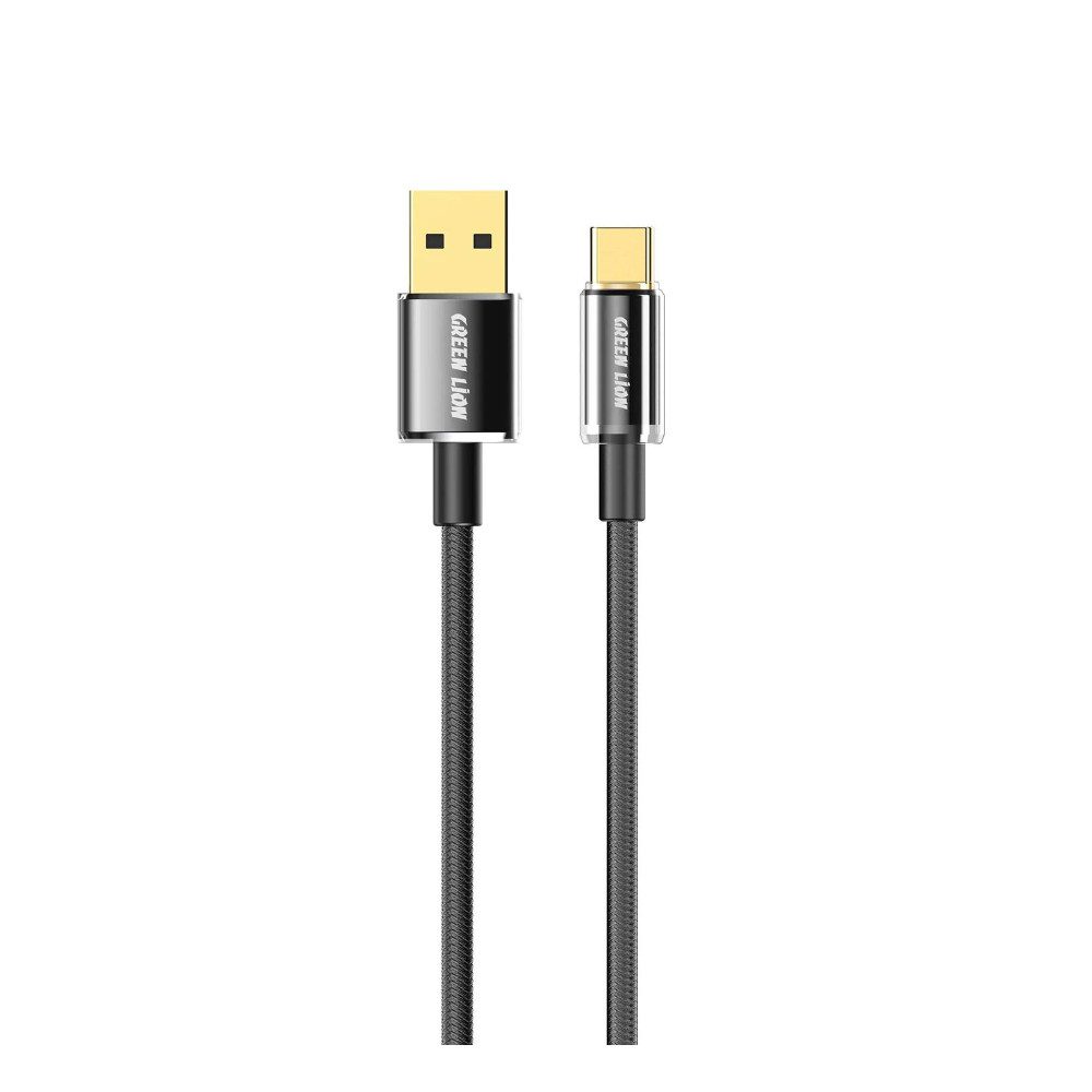 كيبل جرين لايون يو اس بي اي الى يو اس بي سي بطول 1 متر - اسود | Green Lion USB-A to USB-C Tough Cable 1M 3A - Black