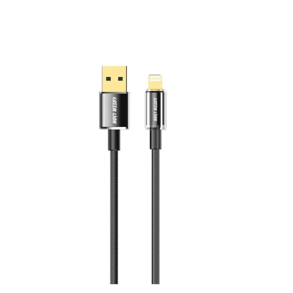 كيبل جرين لايون يو اس بي اي الى لايتننغ بطول 1 متر - اسود | Green Lion USB-A to Lightning Touch Cable 1M 3A - Black
