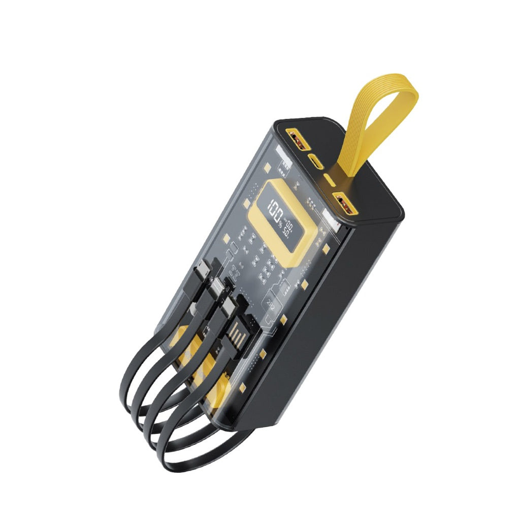 باور بانك جرين لايون ترانسبيرنت برو بسعة 20,000 مللي امبير - اسود | Green Lion Transparent Pro 20000mAh Power Bank - Black