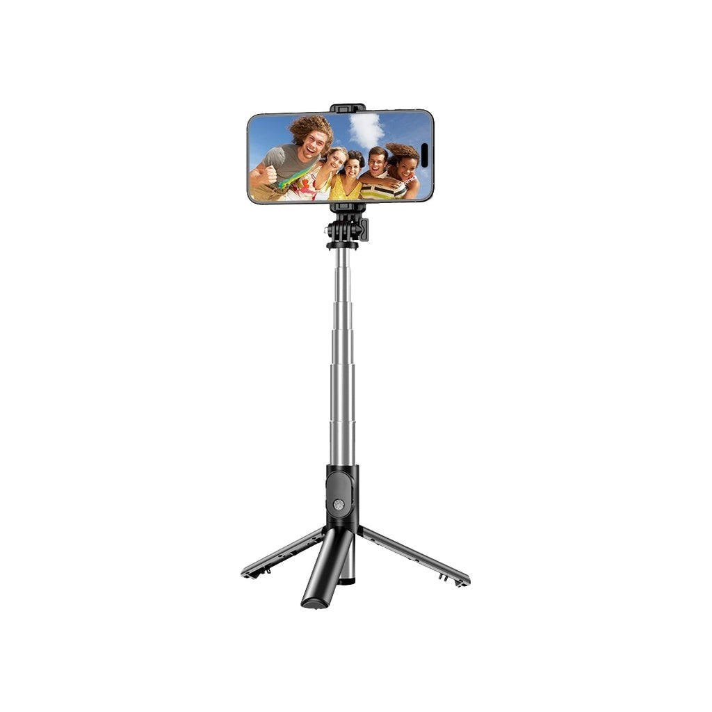 عصا سيلفي مع قاعدة ترايبود من جرين لايون مع دوران 360 درجة وتحكم عن بعد - اسود | Green Lion Tripod Selfie Stick with 360° Rotation and Remote Control - Black.
