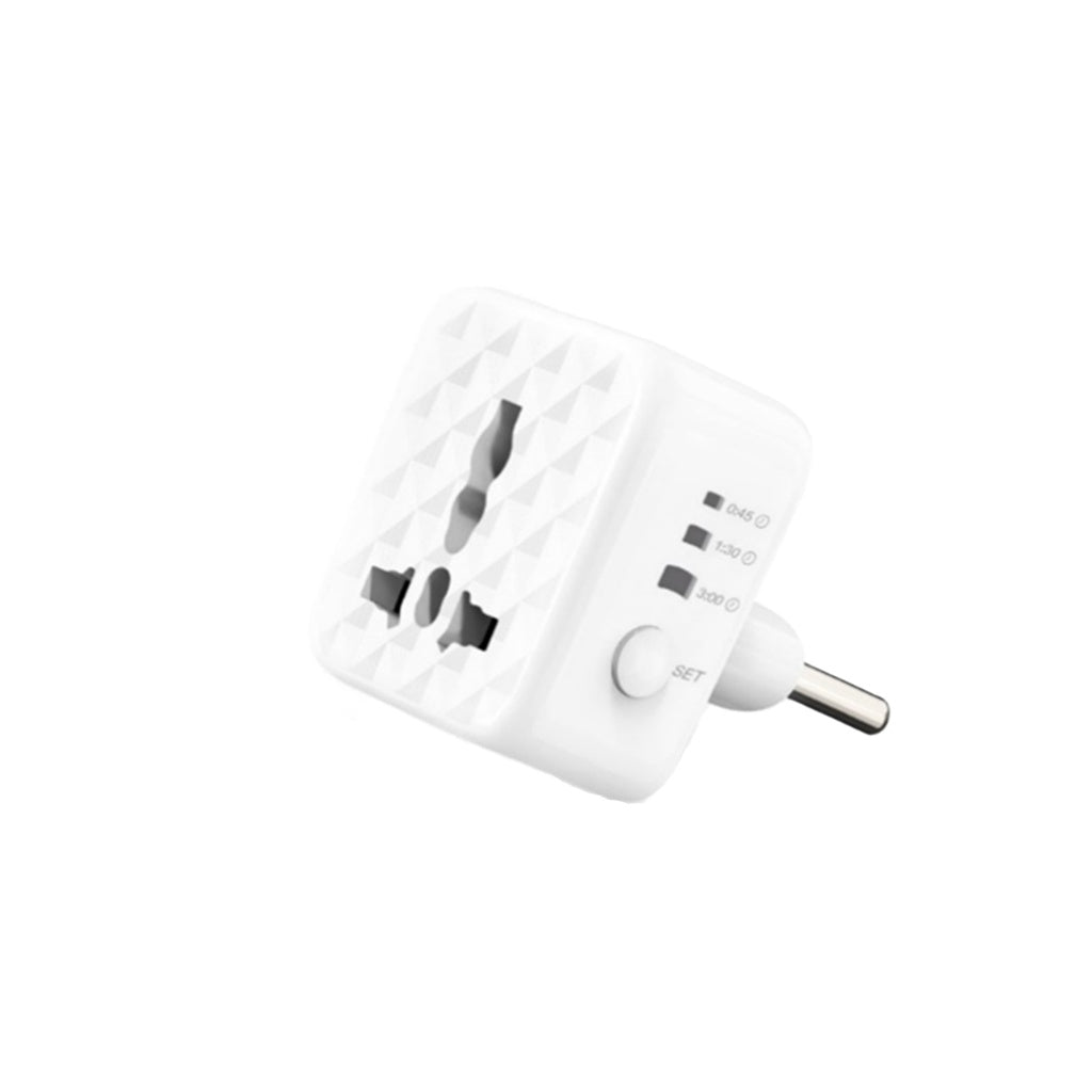محول كهربائي شامل للسفر من جرين لايون مع مؤقت مدمج - ابيض | Green Lion Universal Conversion Plug with Timer Function - White.