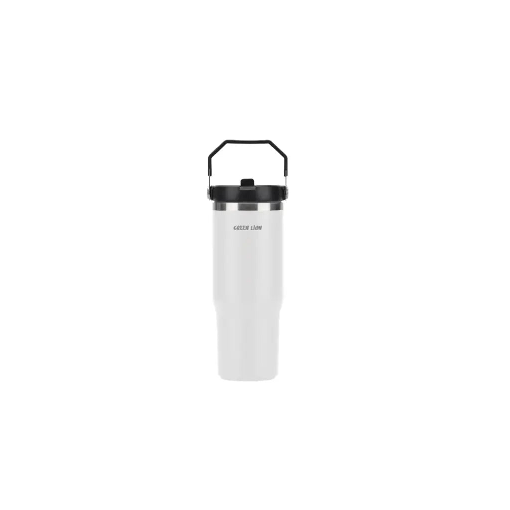 كوب حراري معزول ستانلس ستيل من جرين لايون بسعة 900 مل بغطاء شفاف مع شفاطة | Green Lion Stainless Steel Vacuum Tumbler 900ml with Flip Straw Lid