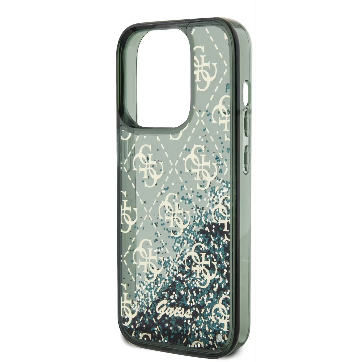 Guess Glitter Case for iPhone 15 Pro Max – Green | كفر GUESS اللامع لهاتف ايفون 15 برو ماكس - اخضر