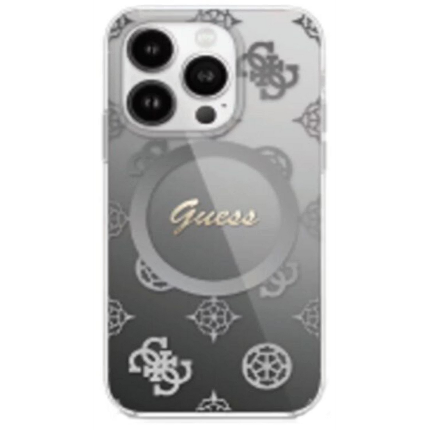 GUESS MagSafe IML Gradient Hard Case with Peony Pattern for iPhone 16 Pro Max | كفر GUESS صلب بتدرج لوني, متوافق مع ماج سيف لهاتف ايفون 16 برو ماكس