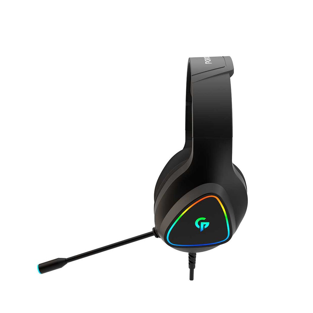 سماعة الالعاب PDX414 من بورودو جيمنج اي سبورتس عالية الدقة مع اضائة RGB - اسود | Porodo Gaming PDX414 E-Sports High Definition RGB Headphone – Black