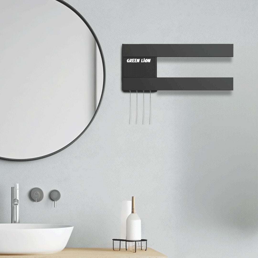 مجفف المناشف الذكي ومعقم فرشاة الأسنان جرين لايون بقدرة 30 واط – أسود | Green Lion Smart Towel Dryer & Toothbrush Sterilizer 30W – Black