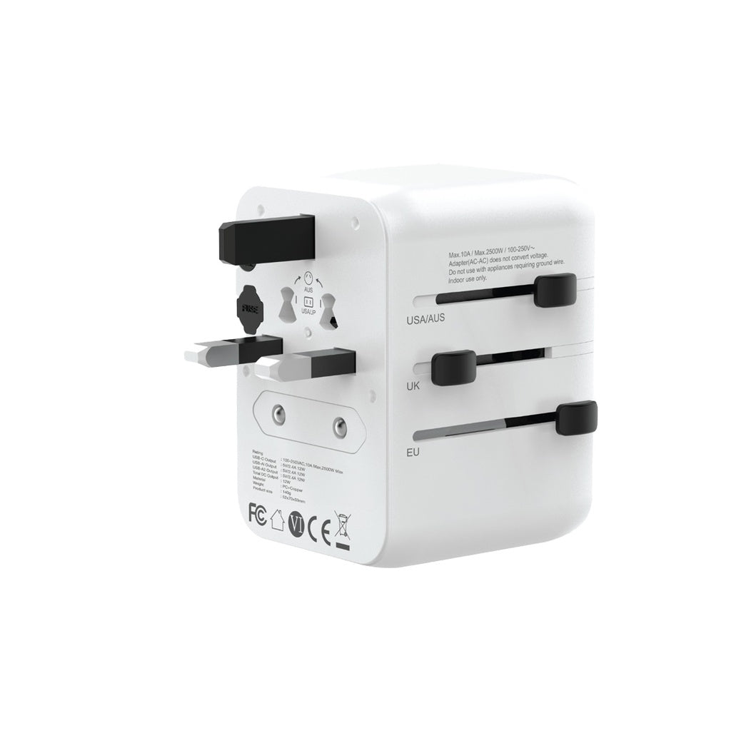 محول السفر العالمي جرين لايون بقدرة شحن 12 واط | Green Lion 12W Universal Travel Adapter