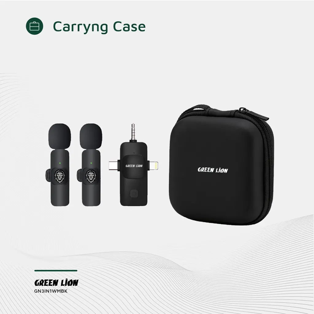 مايكروفون جرين لايون 3 في 1 تايب سي / لايتننغ / اوكس | Green Lion 3 in Microphone Type-C / Lightning / Aux