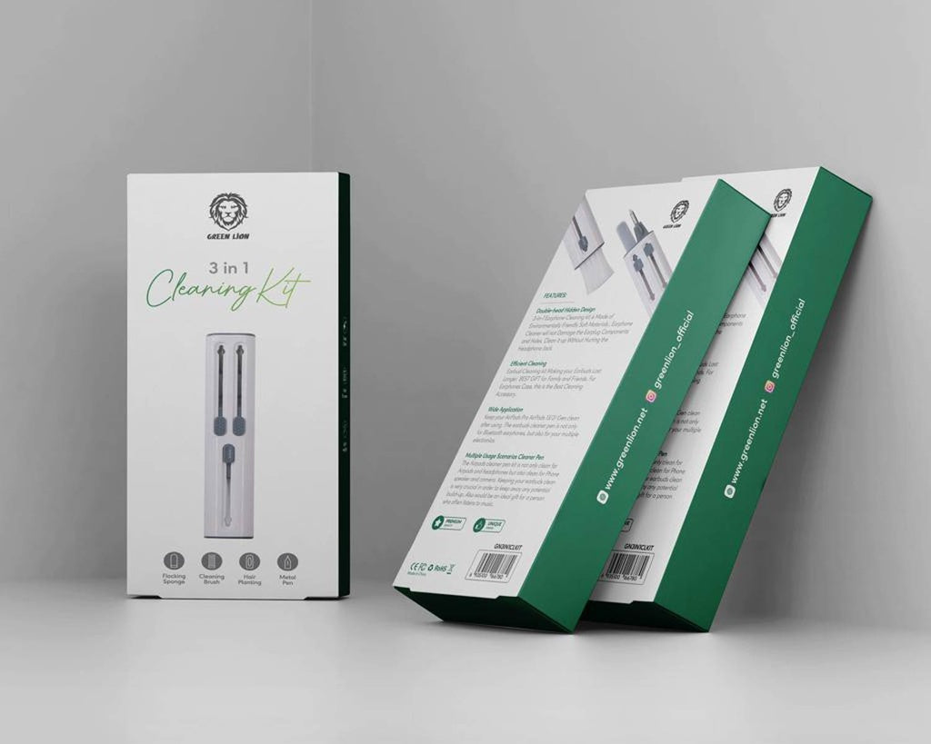 جرين لايون طقم تنظيف 3 في 1 - ابيض | Green Lion 3 in 1 Cleaning Kit - White.