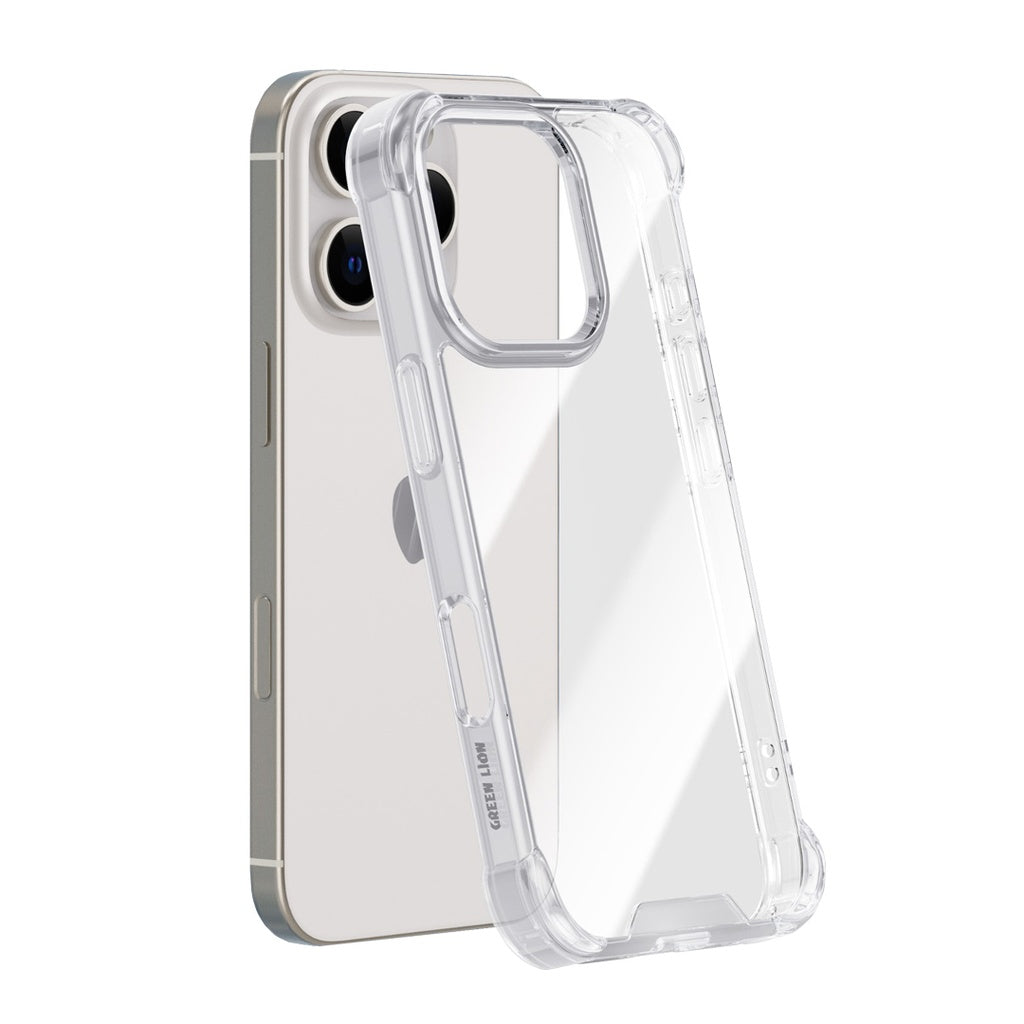 كفر جرين لايون مضاد للصدمات لهاتف ايفون 16 برو / برو ماكس - شفاف | Green Lion Anti-Shock Case for iPhone 16 Pro / Pro Max - Clear
