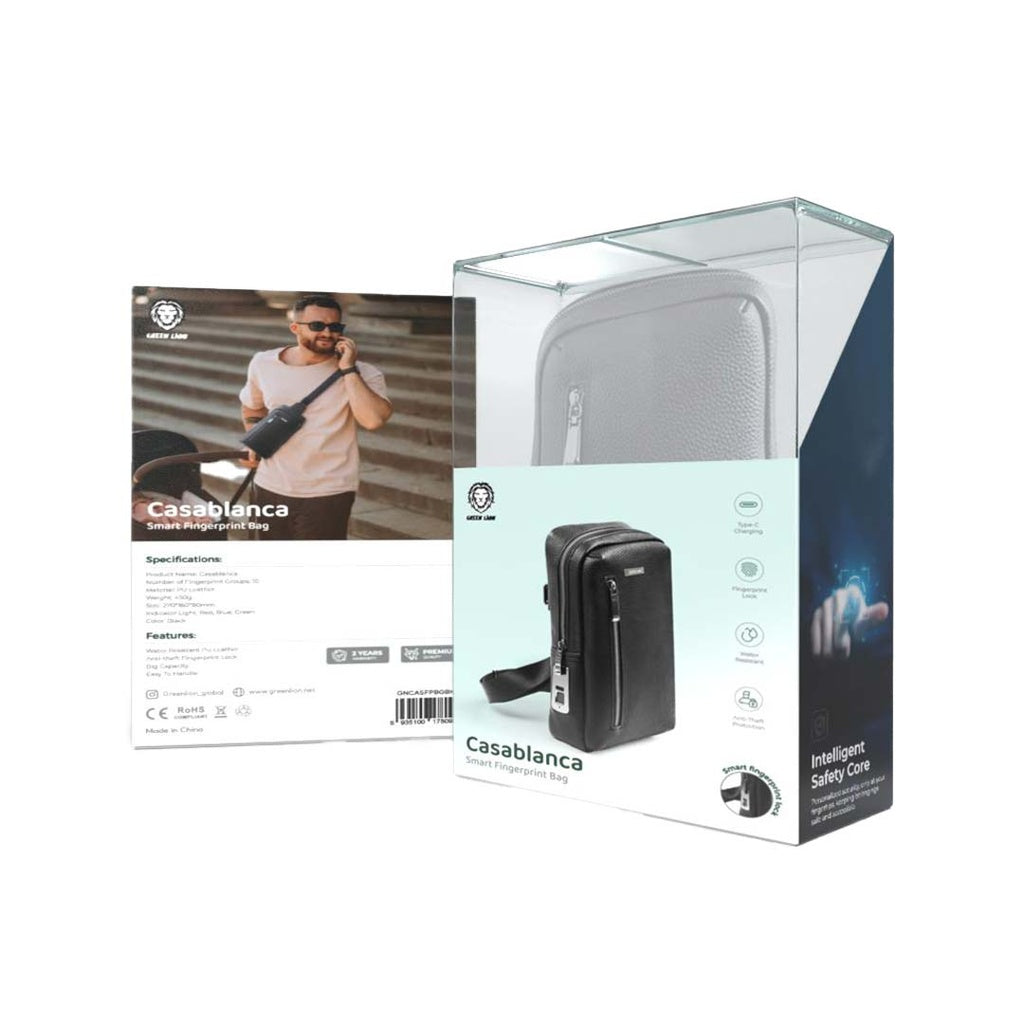 حقيبة جرين لايون كازابلانكا الذكية ببصمة الأصبع  | Green Lion Casa Blanca Smart Fingerprint Bags
