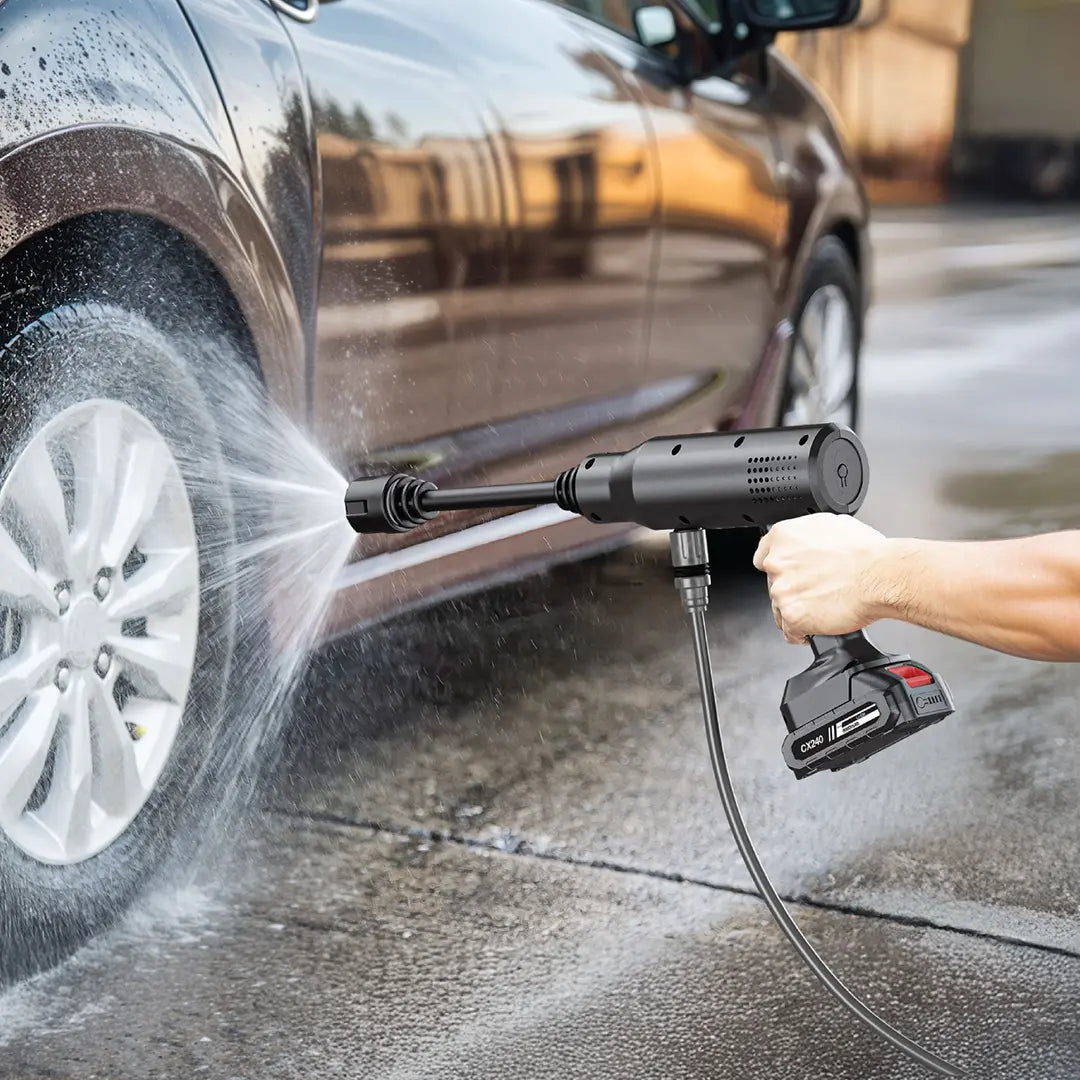 مسدس غسيل بالضغط من جرين لايون, لاسلكي بسعة بطارية 6000 مللي امبير قابلة للفصل | Green Lion CX240 Cordless Pressure Wash Gun, 6000mAh detachable battery