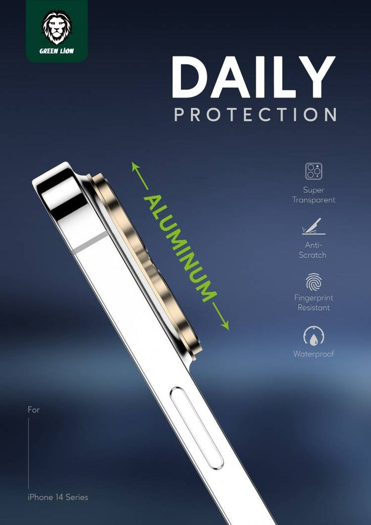 جرين لايون واقي عدسة الكاميرا لهاتف ايفون 14 برو و 14 برو ماكس - ذهبي | Green Camera Lens Pro Aluminum Protector for iPhone 14 Pro / 14 Pro Max - Gold