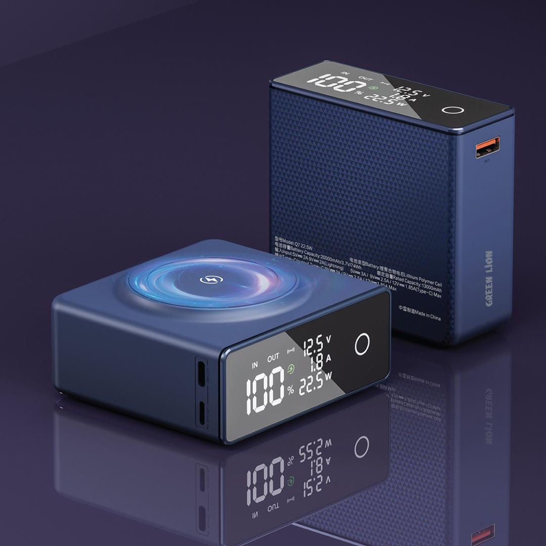 باور بانك جرين لايون تشالنج متوافق مع ماج سيف بسعة 20,000 مللي أمبير | Green Lion Challenge MagSafe 20000mAh Power Bank