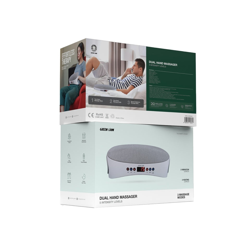 جهاز تدليك اليد جرين لايون المزدوج ب 5 مستويات قوة | Green Lion Dual Hand Massager 5 Intensity Levels