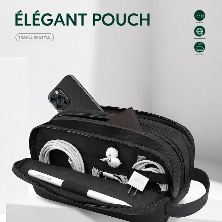 حقيبة يد انيقة من جرين لايون - اخضر غامق | Green Lion Elegant Pouch – Dark Green
