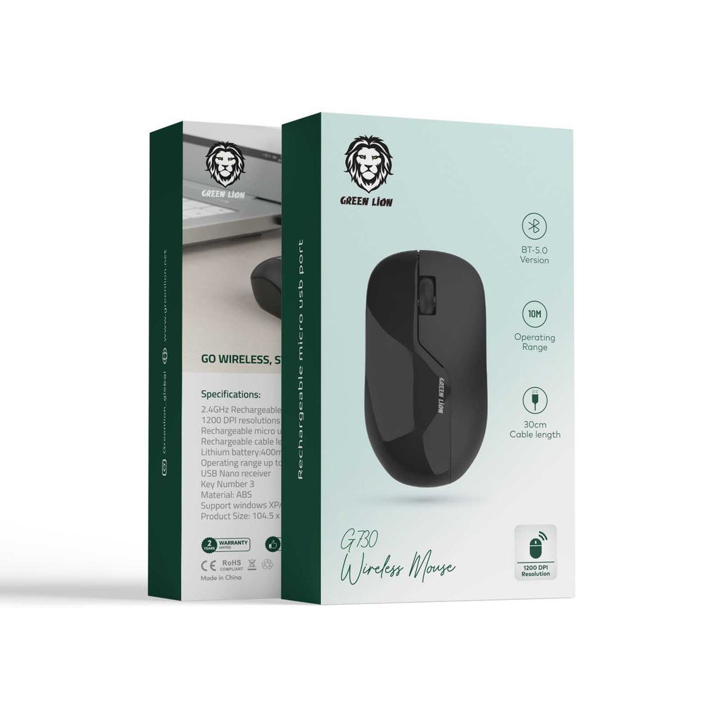 ماوس جرين لايون G730 اللاسلكي, مدى تشغيل 10 متر | Green Lion G730 Wireless Mouse – 10M Range