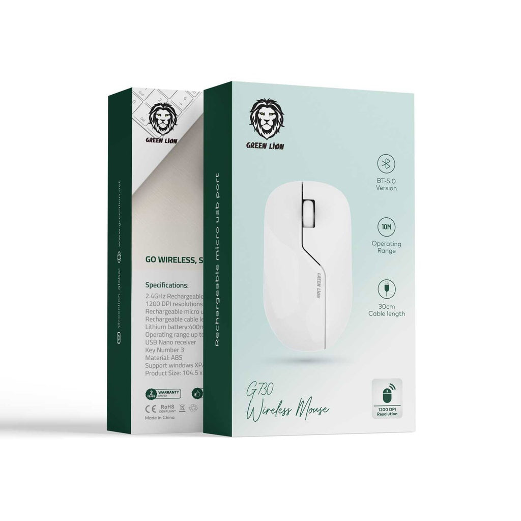ماوس جرين لايون G730 اللاسلكي, مدى تشغيل 10 متر | Green Lion G730 Wireless Mouse – 10M Range