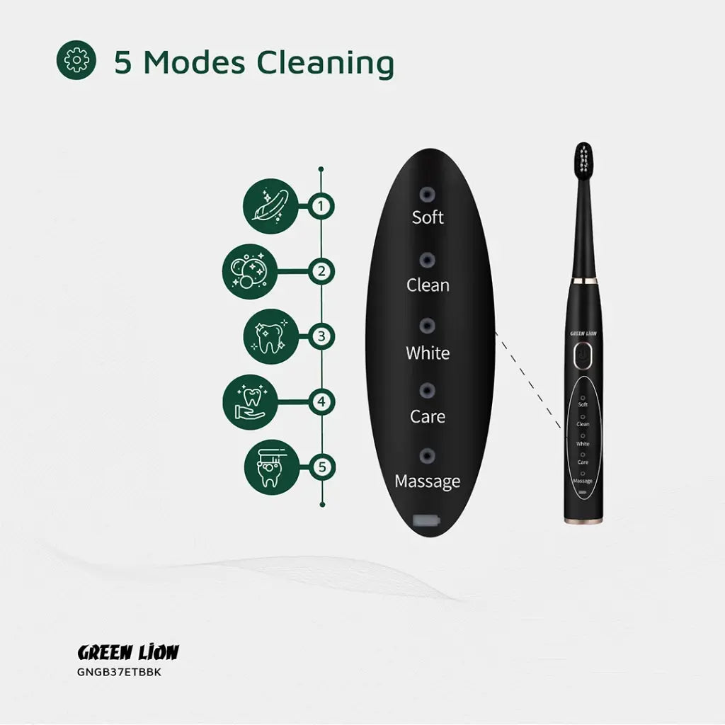 فرشاة الاسنان الكهربائية جرين لايون GB-37, بطارية تدوم حتى 60 يوما | Green Lion GB-37 Electric Tooth Brush – Up To 60 Days Battery Life.