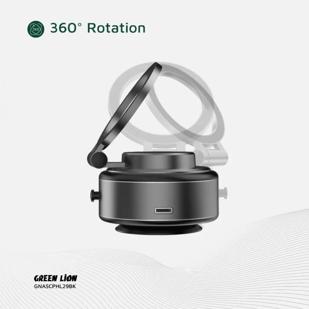 حامل هاتف سيارة جرين لايون GX-29 مغناطيسي بقاعدة شفط – أسود | Green Lion GX-29 Auto Suction Phone Holder - Matte Black