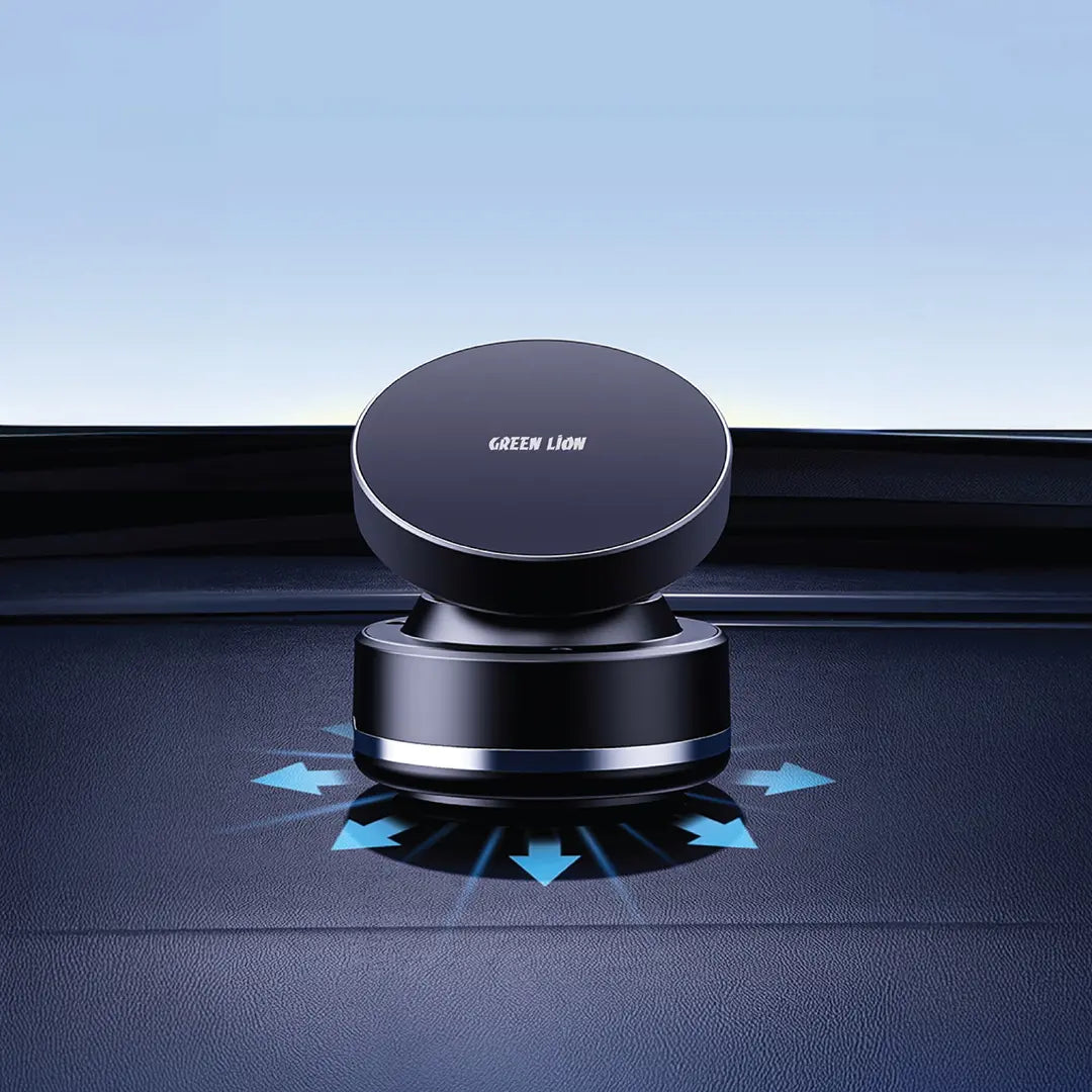 حامل هاتف للسيارة جرين لايون GX-33 المغناطيسي بقاعدة شفط - اسود | Green Lion GX-33 Auto Suction Phone Holder - Black