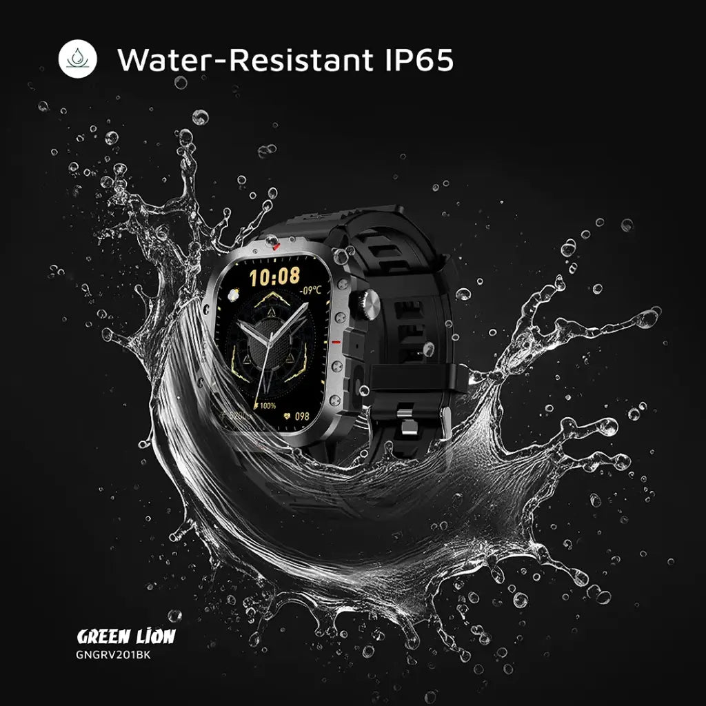 ساعة جرين لايون جرافيكس الذكية - اسود | Green Lion Gravix Smart Watch – Black