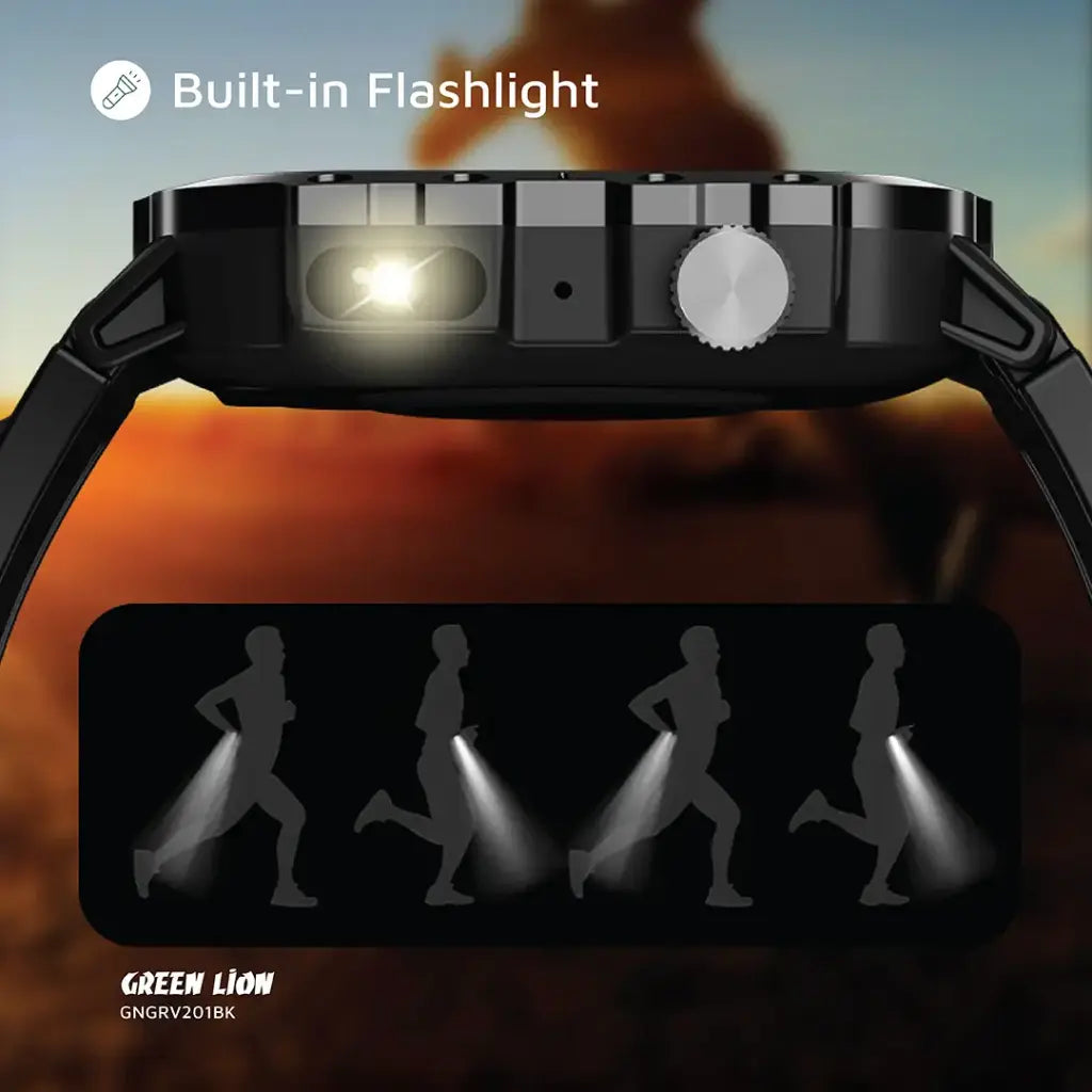 ساعة جرين لايون جرافيكس الذكية - اسود | Green Lion Gravix Smart Watch – Black