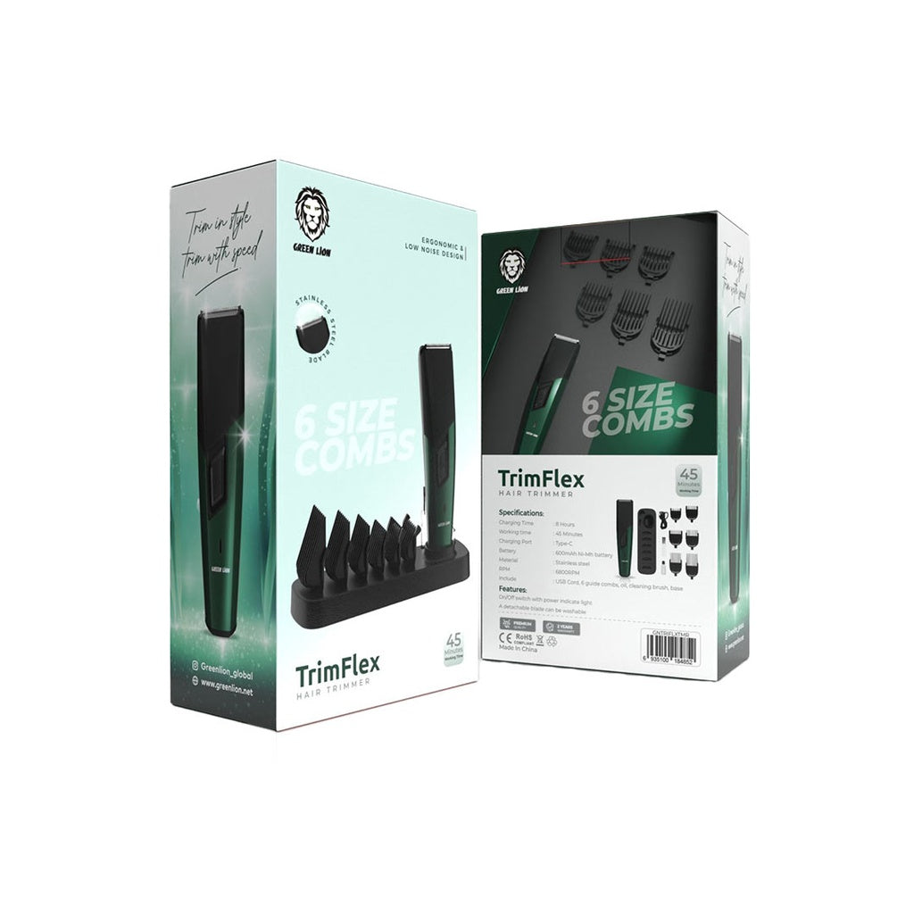 ماكينة حلاقة الشعر جرين لايون تريم فليكس - اخضر واسود | Green Lion Trim Flex Hair Trimmer - Green & Black.